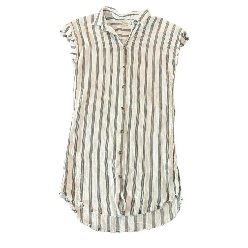 Altar'd State Striped Button Down Shirt Dress Size Small‎